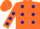 Silk - Orange, Dark Blue spots