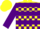 Silk - Yellow, Purple Blocks, Purple Hoops on Sleeves