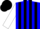Silk - Blue and Black Stripes, White Sleeves, Black Cap