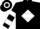 Silk - Black, White Emblem, White Diamond Hoop on Sleeve