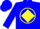 Silk - Blue, Yellow Circle and 'JL', Yellow Diamond Sea