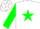 Silk - White, Green Star, Green sleeves