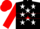 Silk - Black, white stars on red hoop, red sleeves, red cap