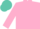 Silk - Hot pink, turquoise trim, horseshoe emblem on back, matching cap