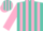 Silk - Turquoise, hot pink stripes on sleeves, emblem on back, matc