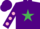 Silk - PURPLE, emerald green star, purple sleeves, pink spots, purple cap