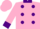 Silk - Pink, purple Polka spots, purple collar & cuffs