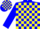 Silk - Blue, Yellow 'PSR', Blue & Yellow Blocks on Blue Sleeves