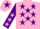 Silk - PINK, purple stars, purple sleeves, pink stars, pink cap, purple star