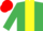 Silk - Emerald Green, Yellow stripe, red cap
