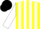 Silk - Yellow and White Stripes, White Sleeves, Black Cap