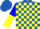 Silk - Royal Blue and Yellow Blocks, Blue and Yellow Halved