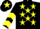 Silk - BLACK, yellow stars, yellow chevrons on sleeves, yellow star on cap