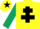 Silk - Yellow, black cross of lorraine, dark green sleeves, yellow cap, black star