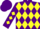 Silk - Purple, Yellow Diamonds, Purple 'B' on Yellow Diamon