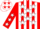 Silk - Red, White Stripes, White Stars on Blu