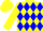 Silk - Yellow and Blue Diamonds, Yellow Sleeves, Blue Diamond Seam, Yello