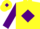 Silk - YELLOW, purple diamond & sleeves, yellow cap, purple diamond