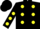 Silk - Black, Red and Yellow spots, Yellow SR and Red Heart on S