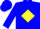 Silk - Blue, Blue 'GV' in Yellow Diamond, Blue Cap