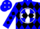 Silk - Blue, white cross and circle, black diamonds on white s
