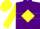 Silk - Purple, yellow diamond hoop, yellow sleeves, yellow cap