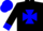 Silk - Black, Blue maltese cross, cuffs and cap