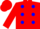 Silk - Red, Blue spots, Blue spots on Red Sleeves, Red Cap