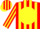 Silk - Red, red 'MP' on yellow disc, yellow stripes on s