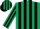 Silk - Dark Green and Black stripes