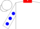 Silk - White, Electric Blue Emblem, Red Collar, Blue spots on Sl