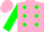 Silk - Navy, Pink and Green spots, Pink and Green Bars on Sleeves, Pink C