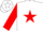 Silk - White, White DM on red star, white bars on red sleeves