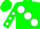 Silk - Green, White large spots, White spots on Sleeves, Green Cap