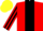Silk - Red, Black stripe, striped sleeves, Yellow cap