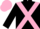 Silk - Black, black 'V' in pink cross belts, pink cap