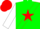 Silk - Green, red star sash, white sleeves, red cap