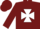 Silk - Burgundy, White Maltese Cross, Burgundy and White Di