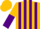 Silk - Gold, Purple Stripes, Gold and Purple Halved Sleeves, Gold Cap