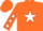 Silk - Orange, White Star, White Stars on Sleeves