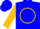 Silk - Blue, gold 'HP' in gold circle, gold sleeves, blue and g