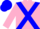 Silk - Hot pink,blue cross belts,hot pink and blue cap