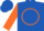 Silk - Royal Blue, Orange Circle and 'R', Orange Sleeves, Two Blue B