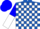Silk - Royal Blue, White Blocks, Blue and White Halved Sleeves, Blue Cap