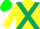 Silk - Yellow, dark green cross belts, green cap