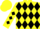 Silk - Yellow, Black Circled 'RC', Black Diamonds