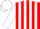 Silk - Red and White Stripes, White Bars on Sleeves, White Cap