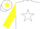 Silk - White, yellow star and maple leaf, white star and maple leaf on yellow sleeves, y