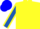 Silk - Yellow, Blue Emblem, Royal Blue Sleeves, Yellow Seams, Blue Cap
