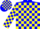 Silk - Blue, Yellow 'PSR', Blue & Yellow Blocks on Blue Sleeve